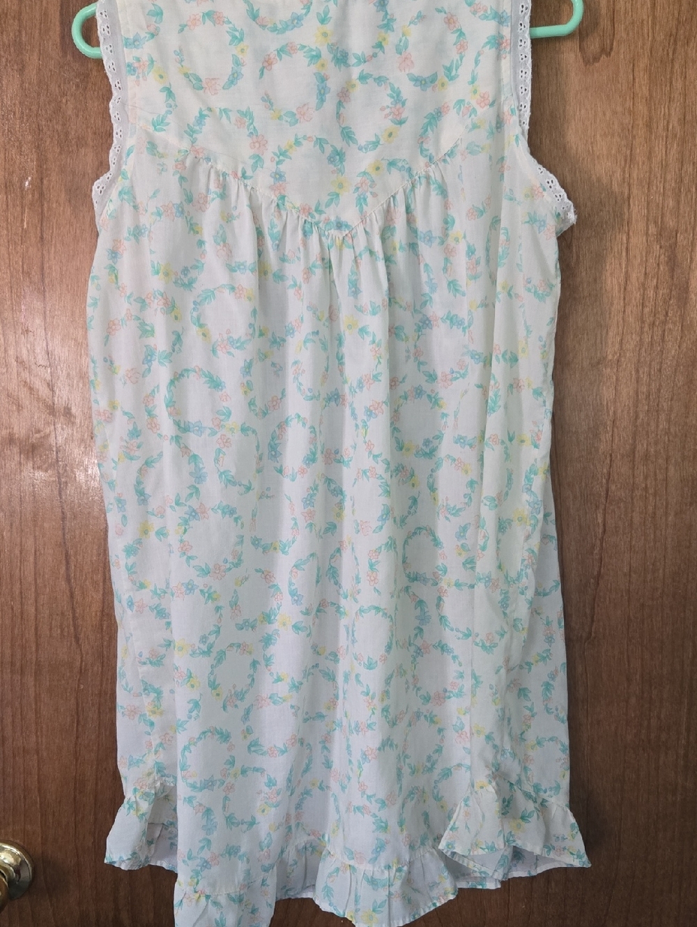 Vintage Quiet Moments Floral Eyelet Nightgown - Pastel Floral - Picture 5 of 5